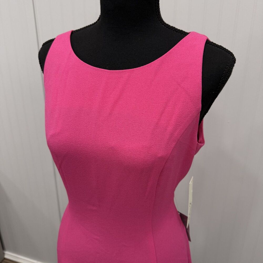 Eliza J Women's Size 8 Bright Pink Sleeveless Fit & Flare Knee Length Dress NWT - Picture 2 of 7